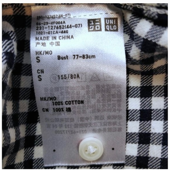 Uniqlo Women’s Flannel Button Down Shirt in Gingham - Picture 6 of 6